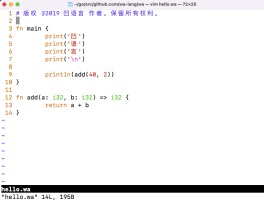 凹语言 VIM 语法高亮